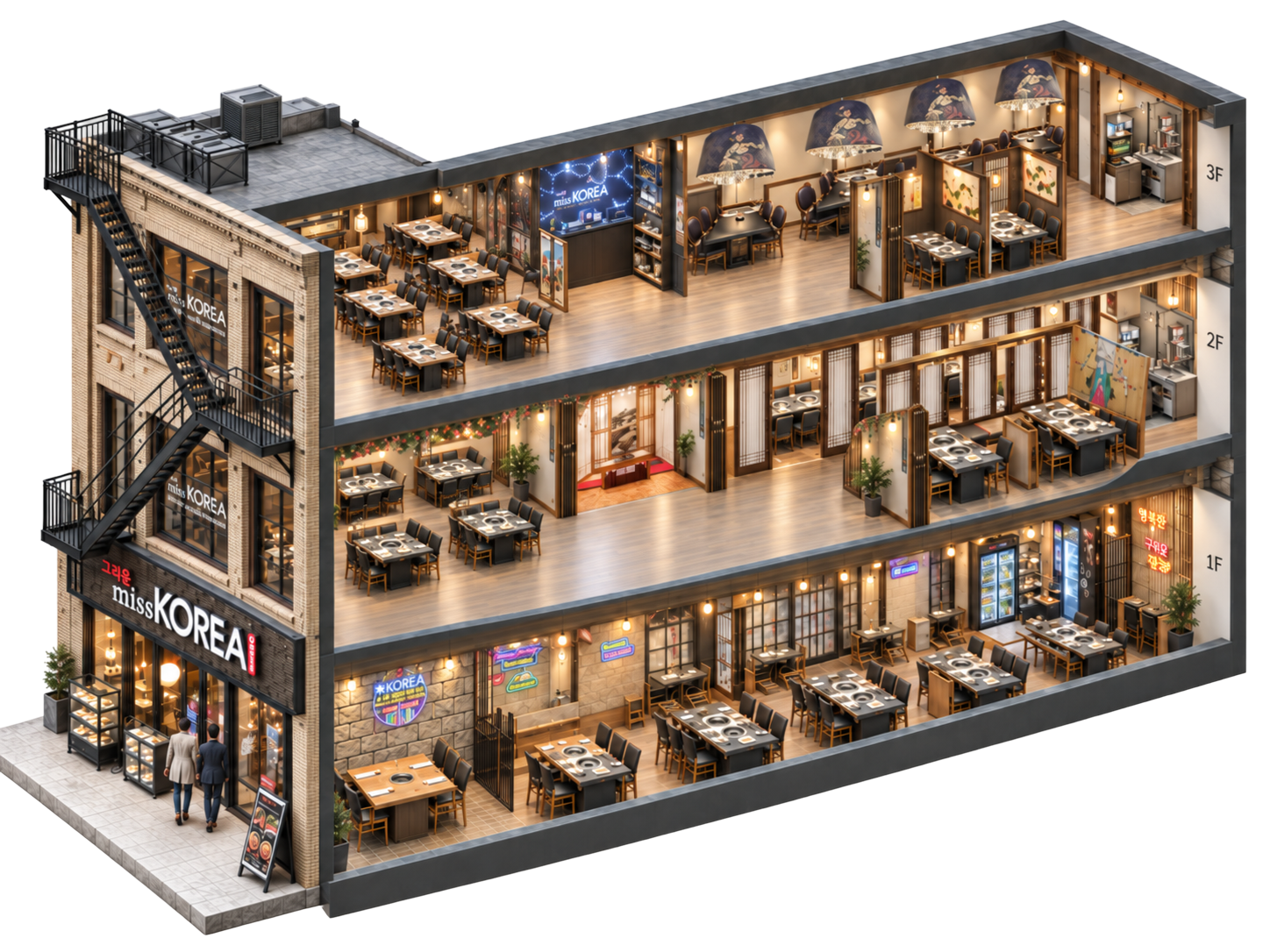 Miss Korea BBQ building floor plan