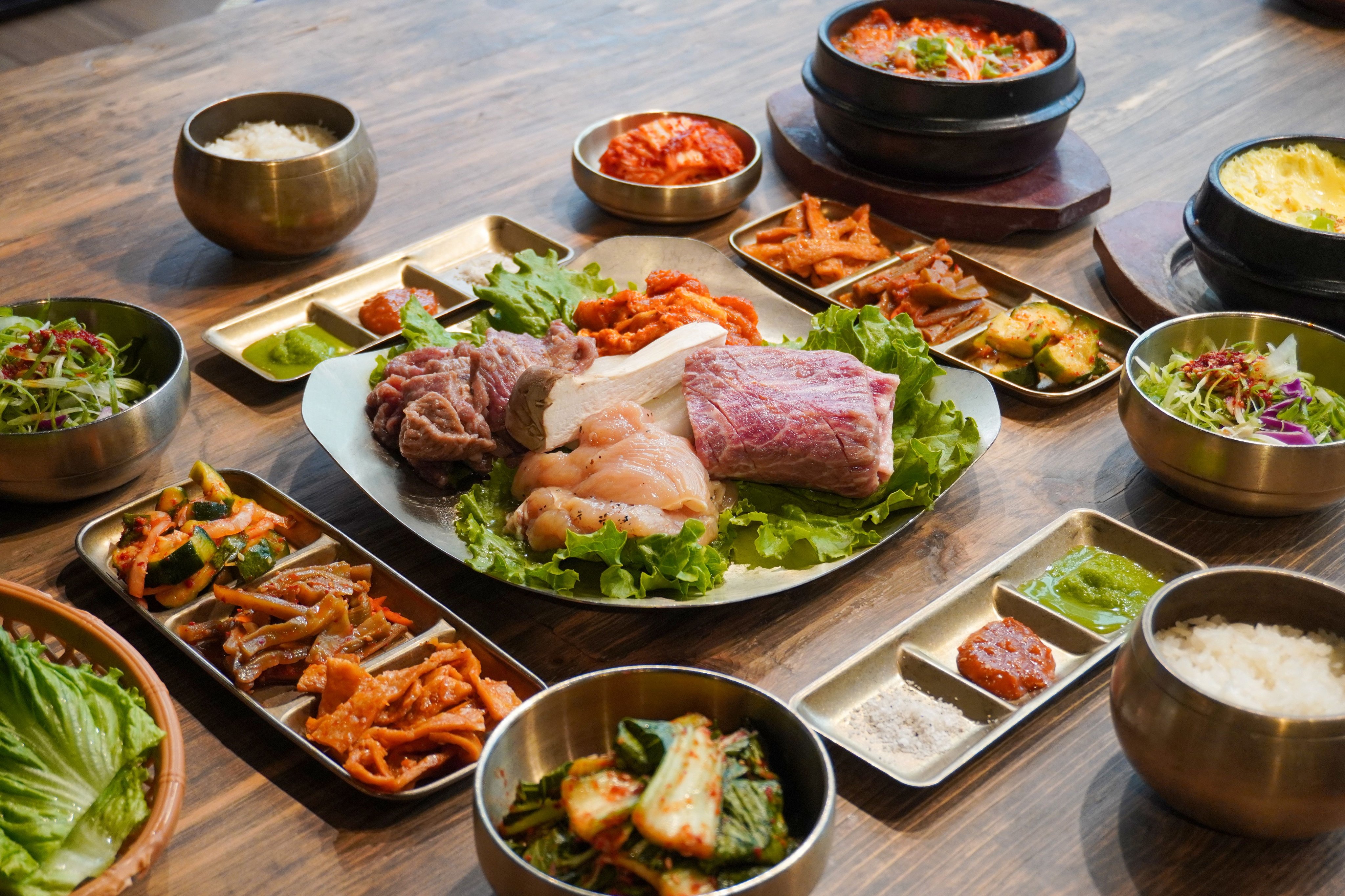 Korean BBQ spread